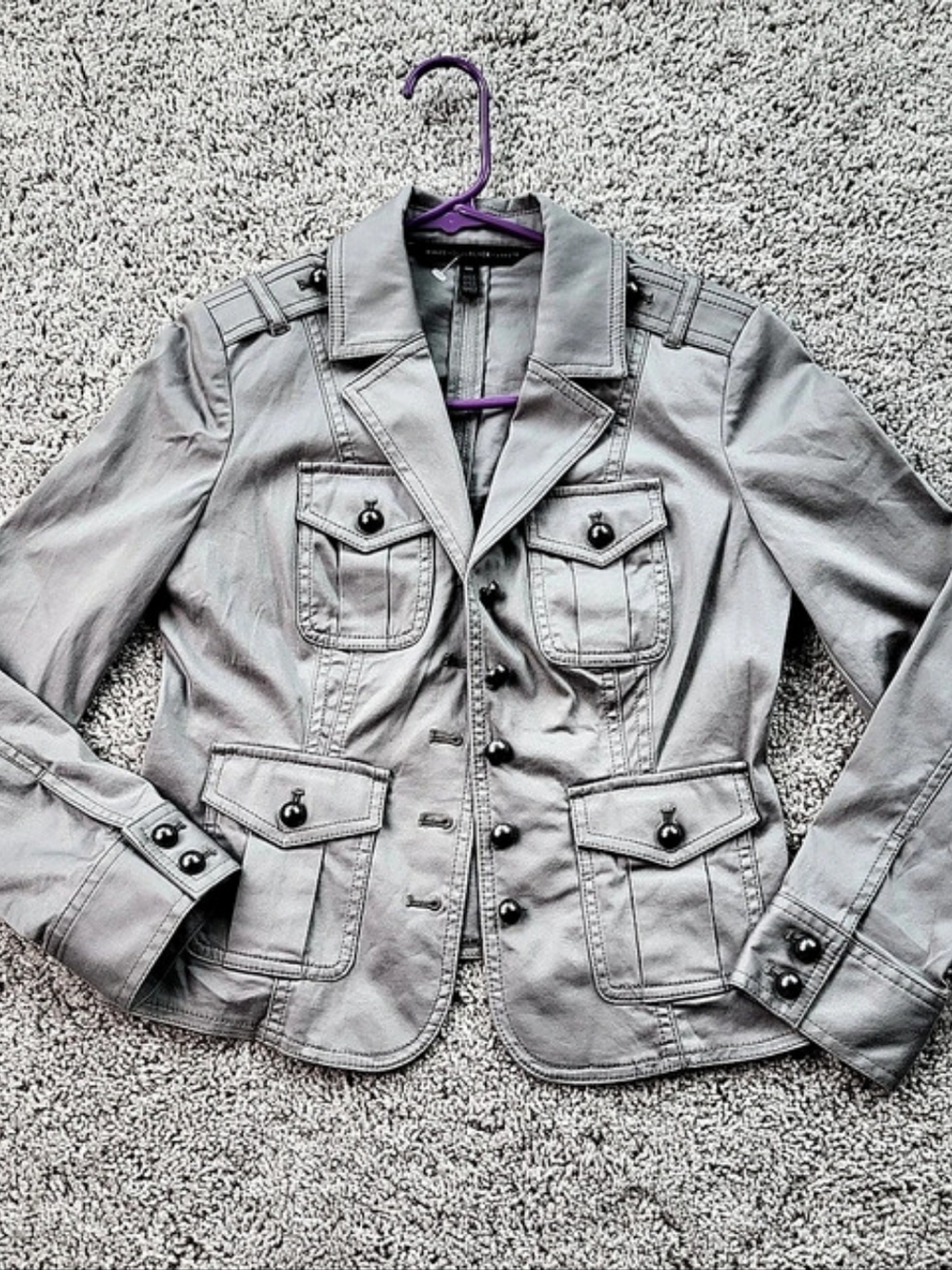 White House Black Market Utility Jacket Gray Size 00